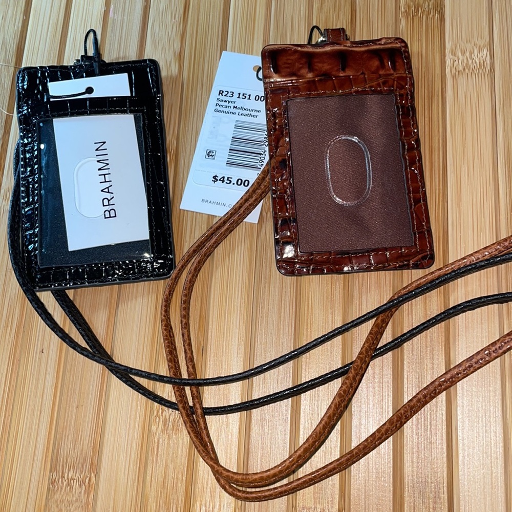 Brahmin Sawyer Crocodile-Embossed Lanyard NWT FIRM PRICE. NO OFFERS.